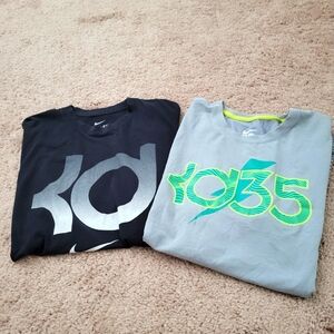 Set Of 2 Kevin Durant KD Nike DRI-FIT Short Sleeve Mens Shirts - Size XL